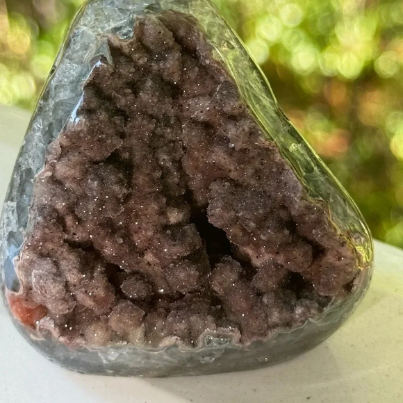 Rare AAAA-Quality Magenta Amethyst Uruguay Stunning Rare Color Crystal Cut Base - Picture 10 of 12